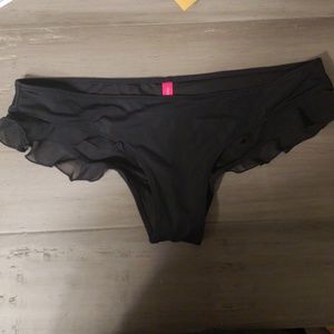 NWOT Cheeky ruffle black bikini bottom